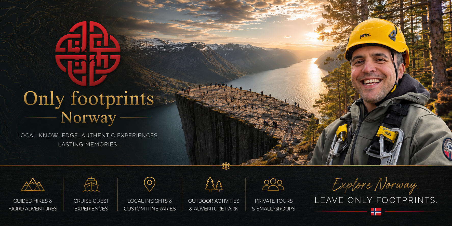James Cooper, English-speaking guide based in Stavanger, on Preikestolen above Lysefjord