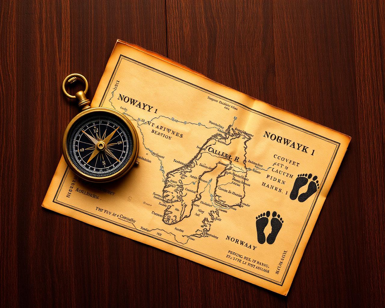 Stylised preview of the Only Footprints Norway digital guide map
