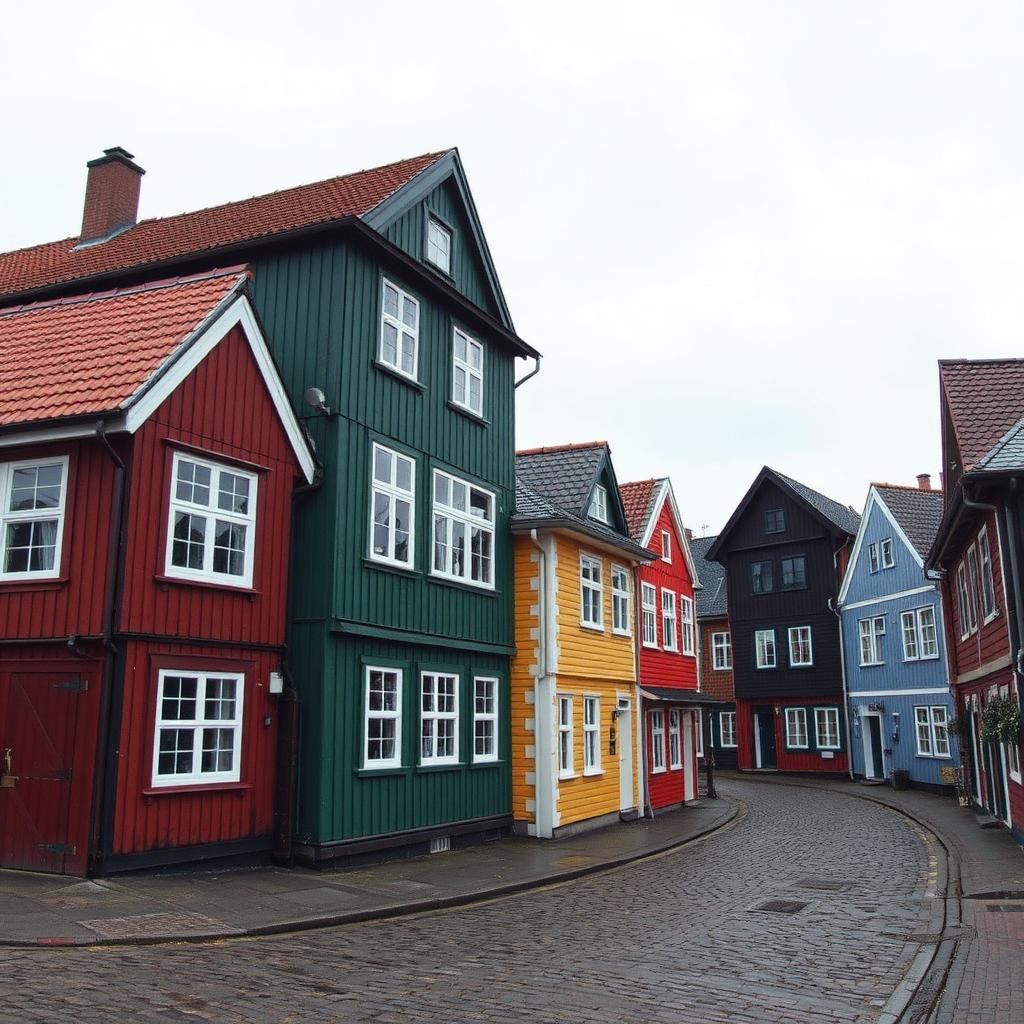 White wooden houses in Old Stavanger